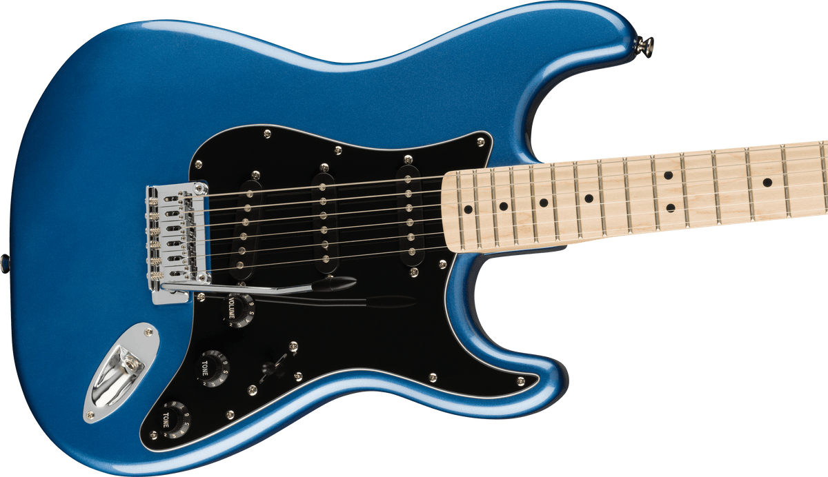 Black and blue guitar on sale
