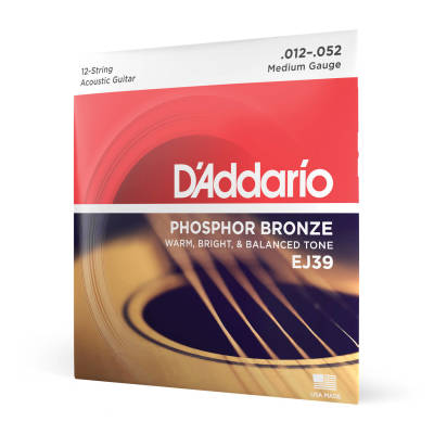 D'Addario EJ39 - Phosphor Bronze 12-String Medium 12-52