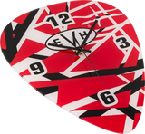 EVH Pick Shape Clock, Red/White/Black Stripes