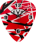 EVH Pick Shape Clock, Red/White/Black Stripes