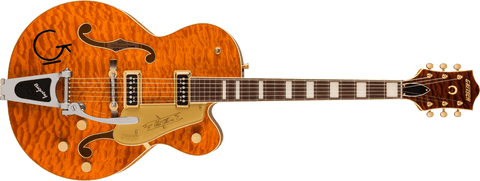 Gretsch G6120TGQM-56 Limited Edition Quilt Classic Chet Atkins® Hollow Body with Bigsby, Roundup Orange Stain Lacquer