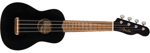 Venice Soprano Uke, Walnut Fingerboard, Black