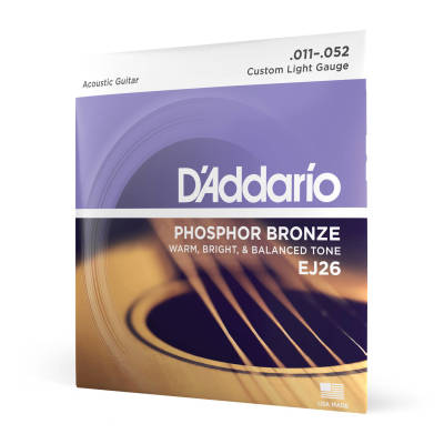 D'Addario EJ26 - Phosphor Bronze CUSTOM LIGHT 11-52