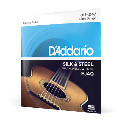 D'Addario EJ40 - Silk & Steel 6-String Silverplated Wound